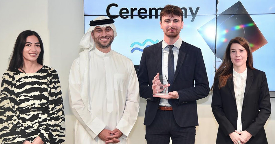 A group photo at an awards ceremony